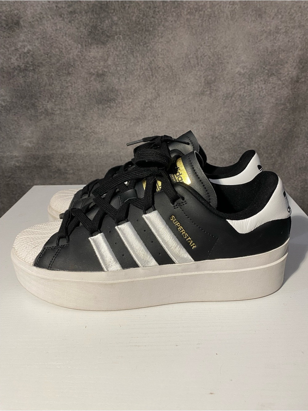 Adidas Superstar Platform Bonega Black White Platform Sneaker Size 9.5